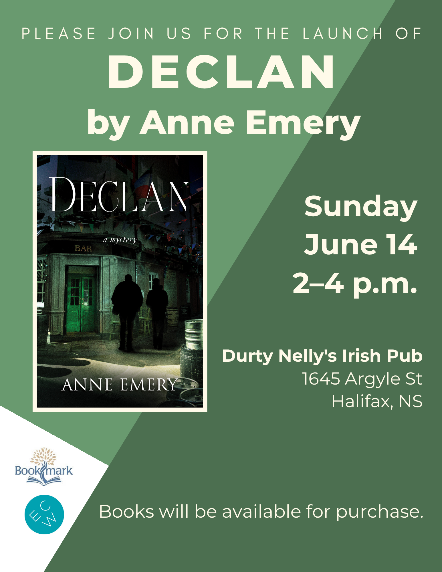Declan Emiry Anne Emery Book Launch | Halifax Bookmark