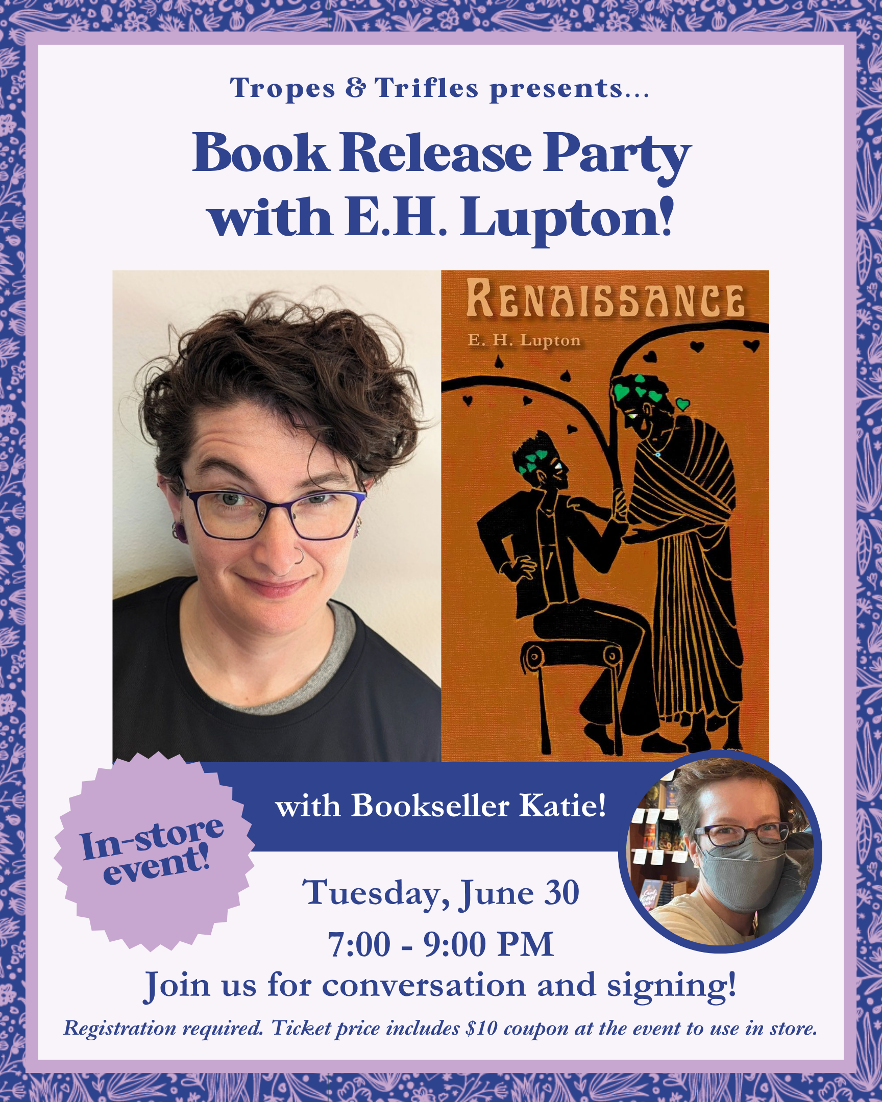 Book release party! E.H. Lupton's RENAISSANCE | Tropes & Trifles
