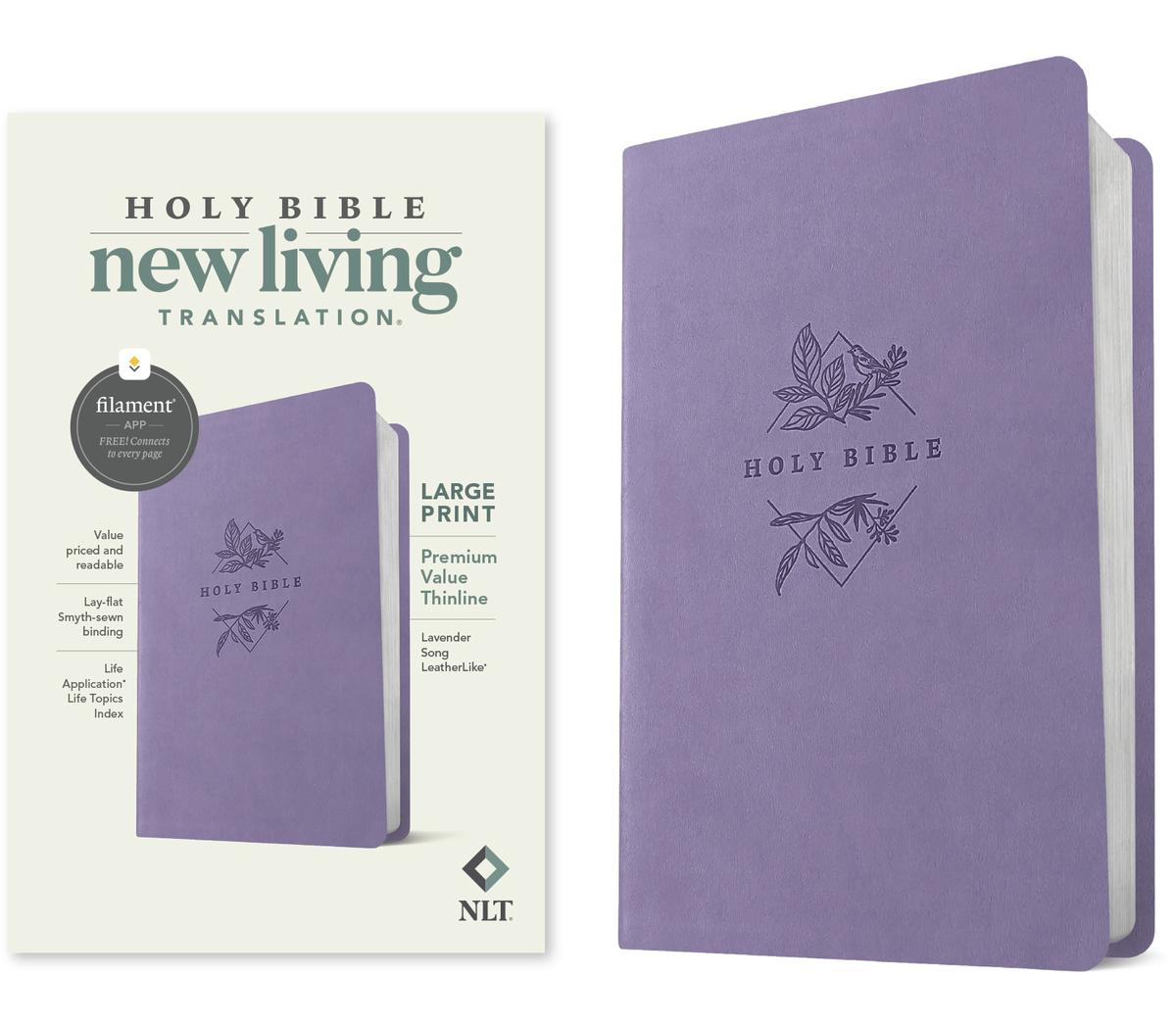 NLT Large Print Premium Value Thinline Bible, Filament Enabled ...